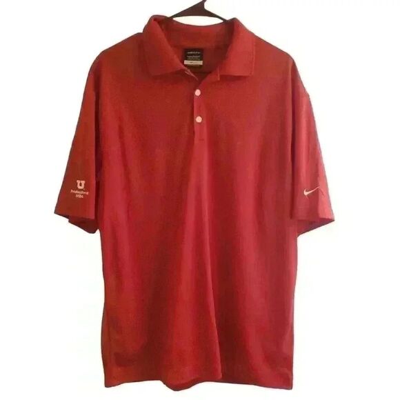 Nike Golf Men's Red Wicking Polo Shirt - Picture 1 of 12
